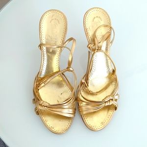 Chanel Logo Leather Sandals